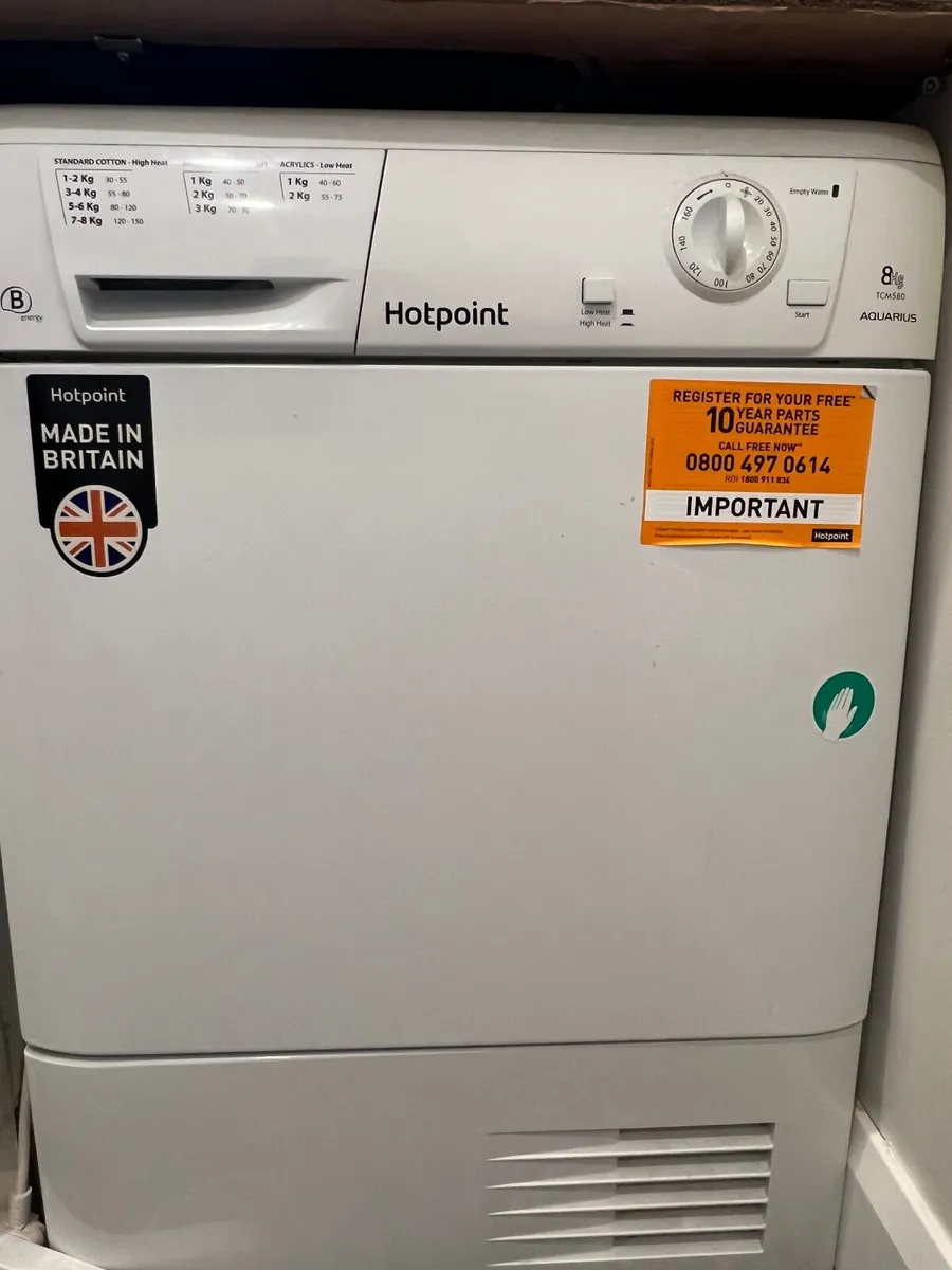 Hotpoint Aquarius TCM580 dryer- B energy rating, 8