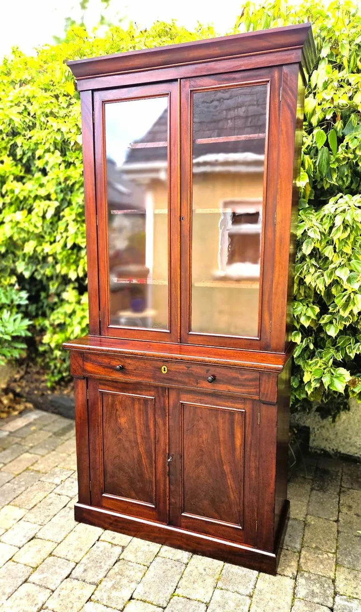 Tall Victorian Library Bookcase- Circa 1850 - Image 1