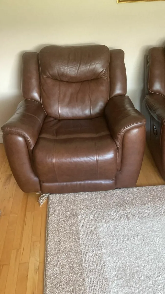 Donkey brown leather suite - Image 3