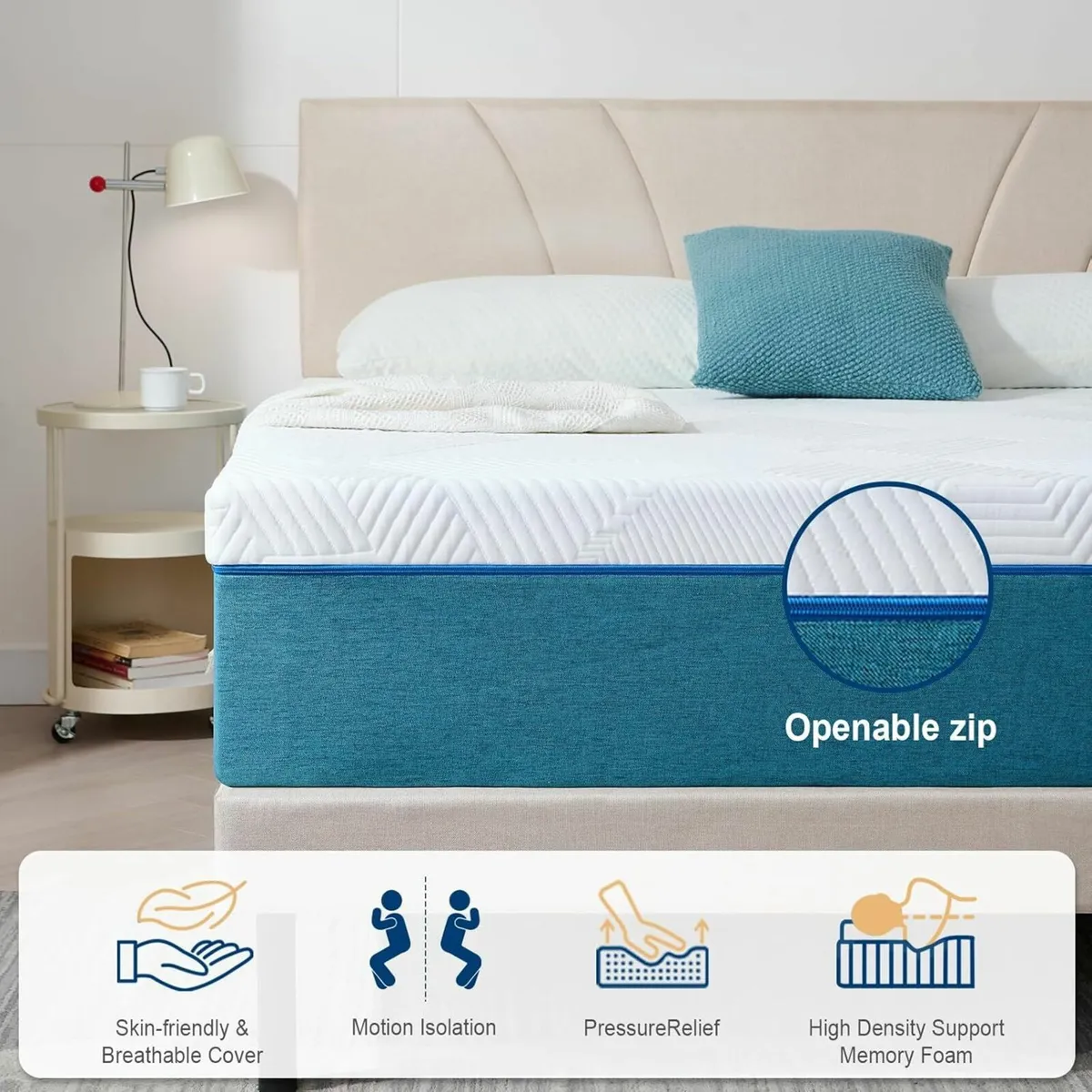 Single Mattress Memory Foam Breathable 90x190x25cm - Image 2