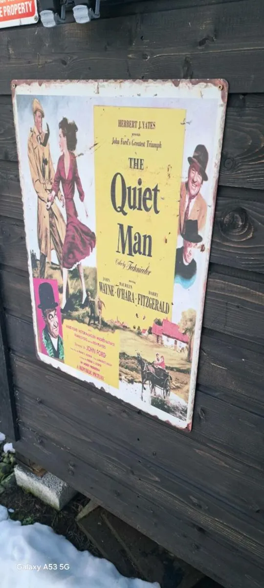 Large  quiet man metal sign - Image 2