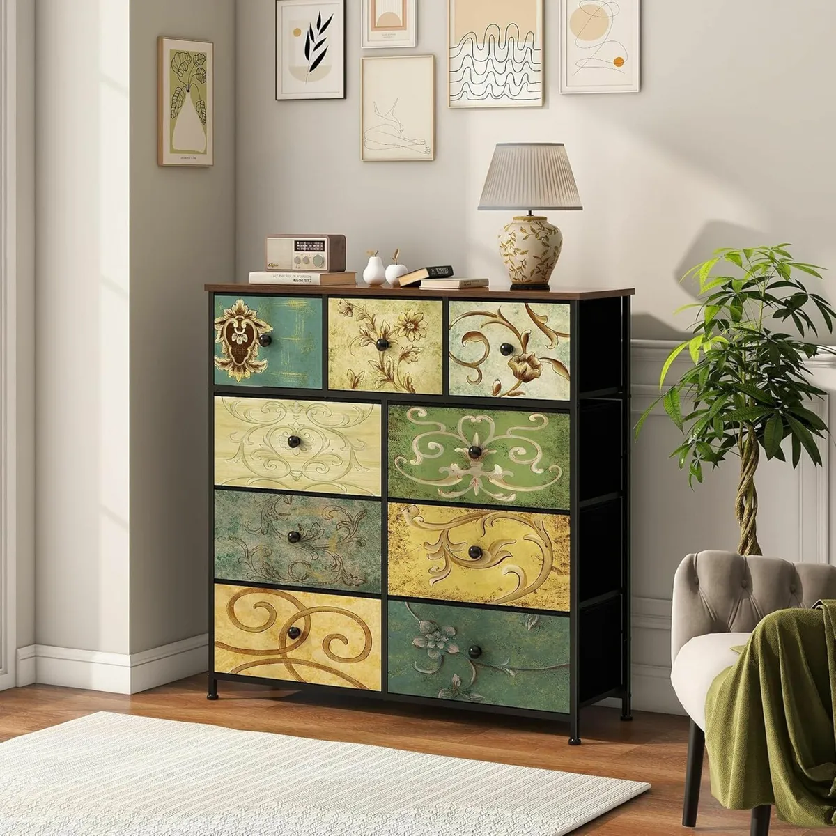 Chest of Drawers Bedroom Furniture Storage Green - Image 2