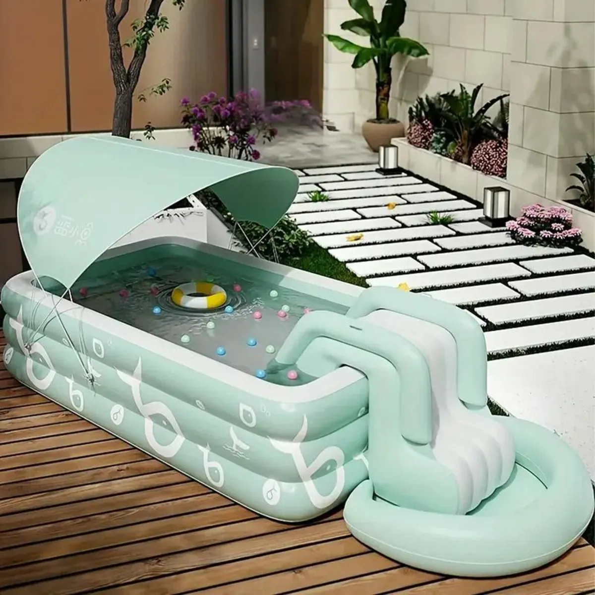 Family Inflatable Pool with Optional Slide - Image 1