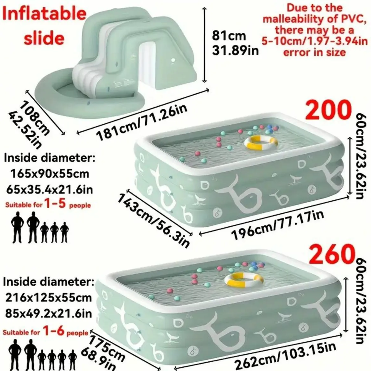 Family Inflatable Pool with Optional Slide - Image 4