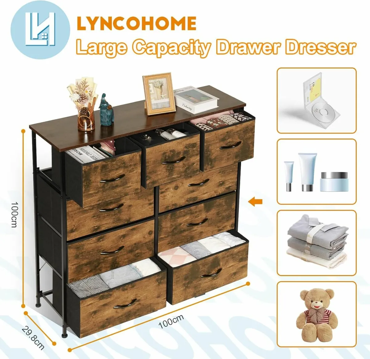 Chest of Drawers, Bedroom Closet Large Storage - Image 4