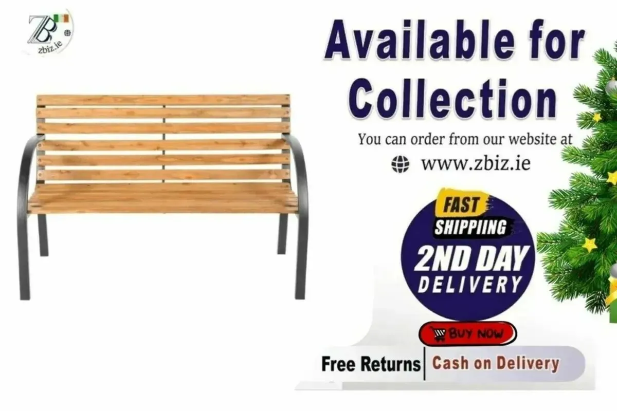 Durable Wooden Garden Bench for Outdoor Comfort - Image 1