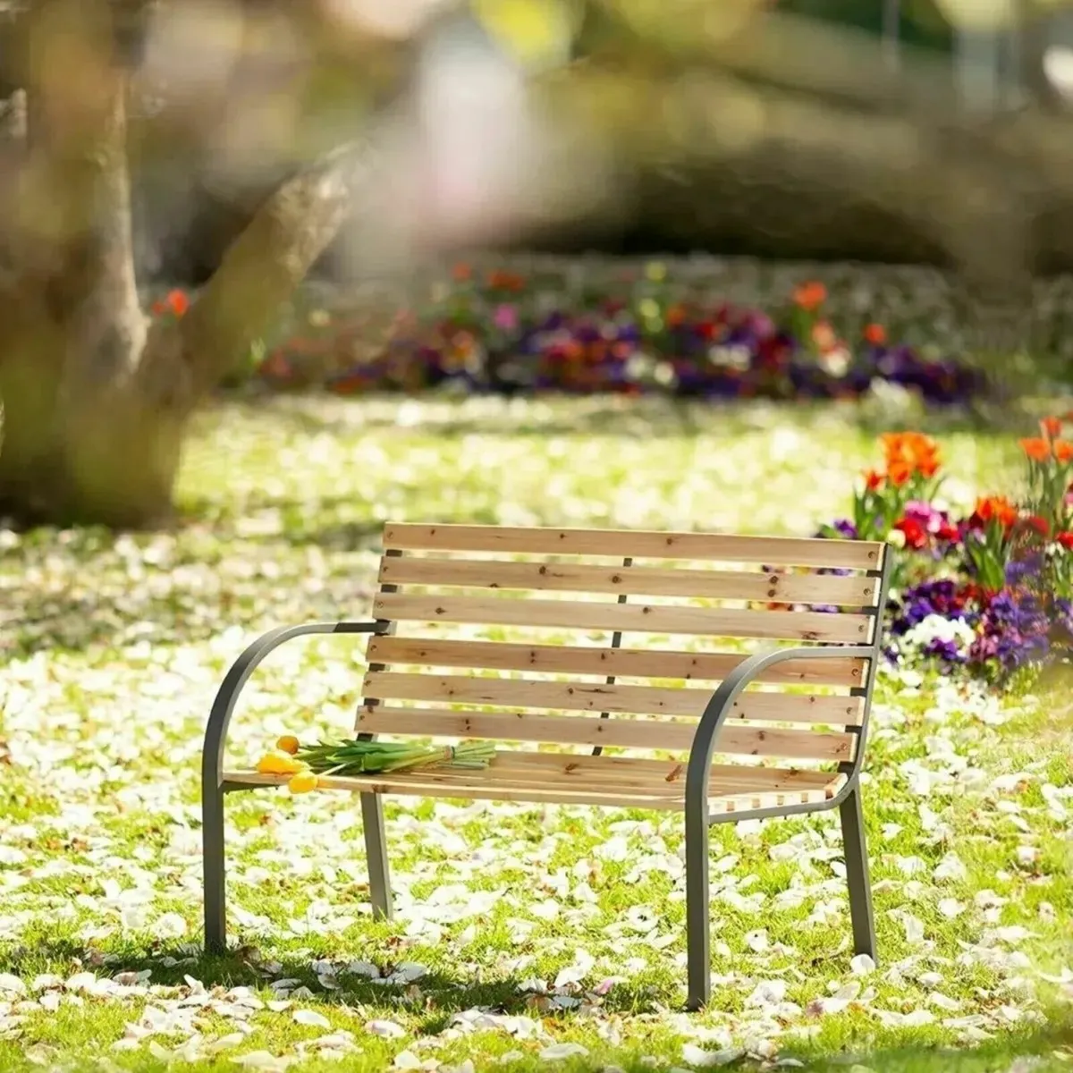 Durable Wooden Garden Bench for Outdoor Comfort - Image 2