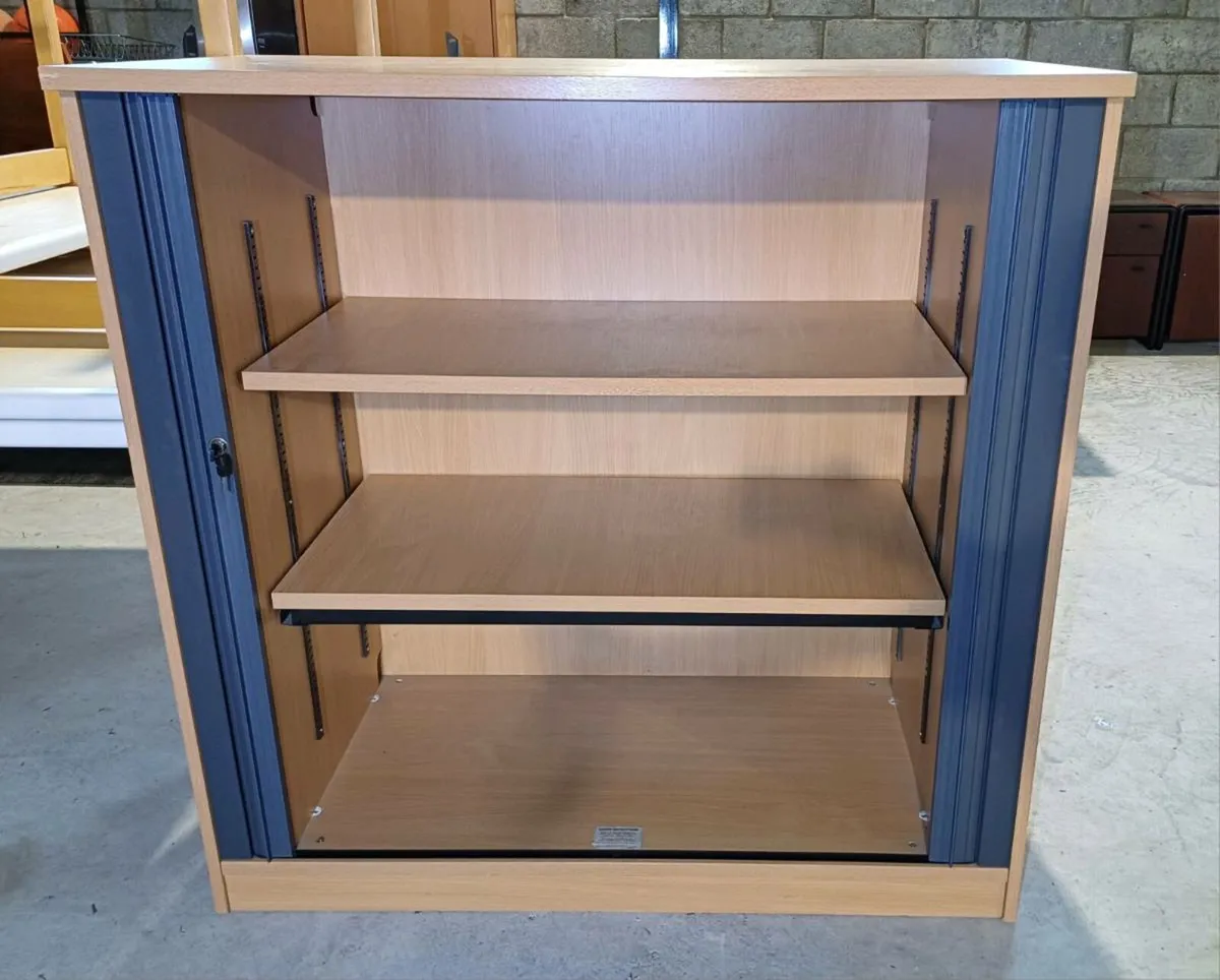 Walnut Wooden Tambour Cabinet - Image 2