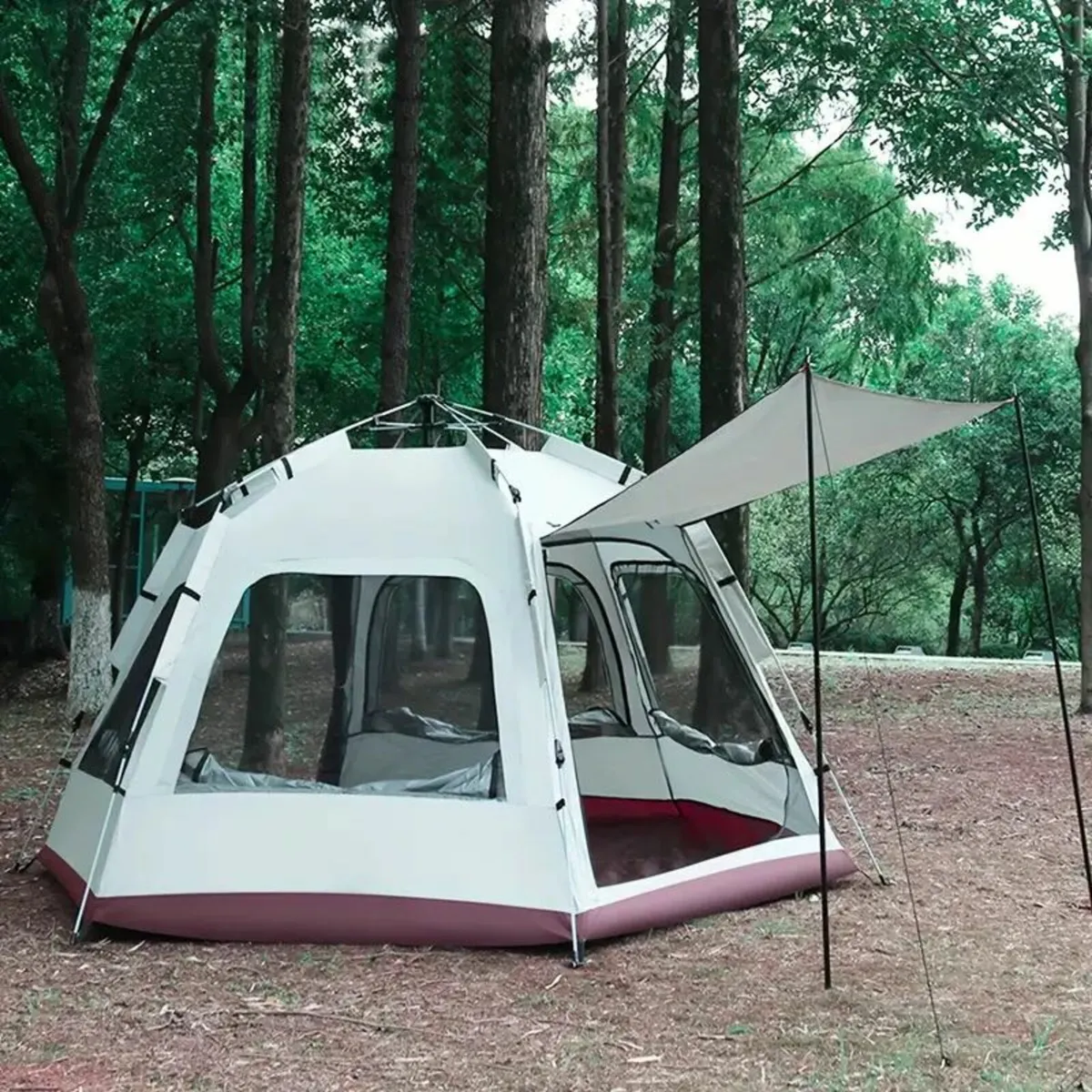 White Hexagonal Tent - Image 1