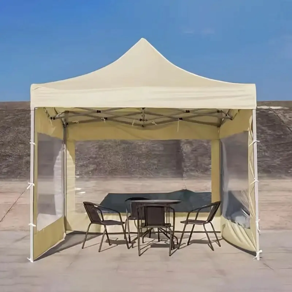 Beige Outdoor Tent with Windows - Image 2