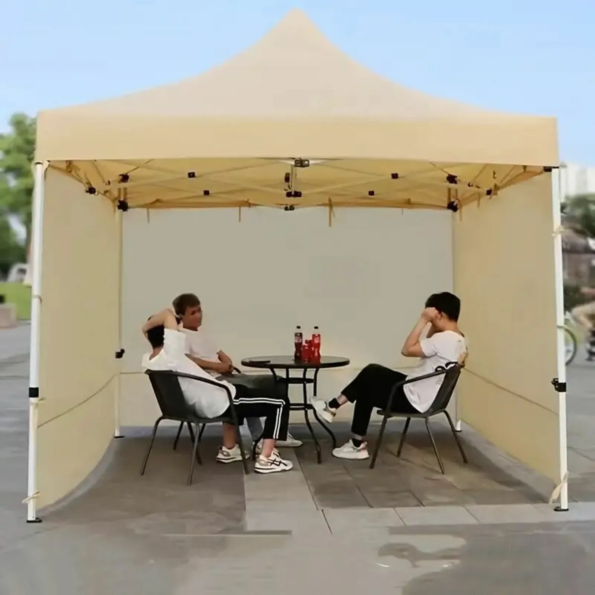 Beige Outdoor Tent with Windows - Image 3
