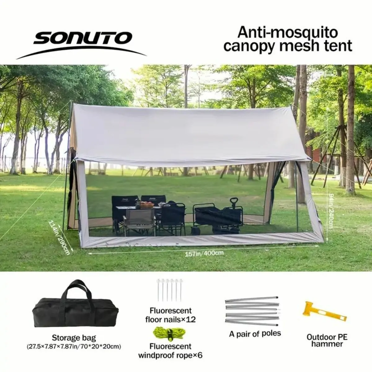 Sonuto 210D Family Camping Tent - Image 2
