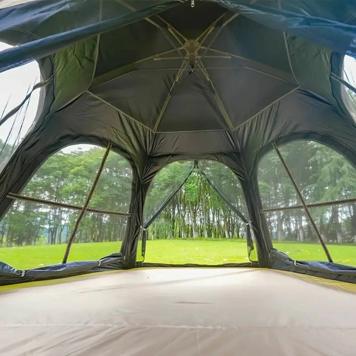 Large Hexagonal Double Layer Black Tent - Image 1
