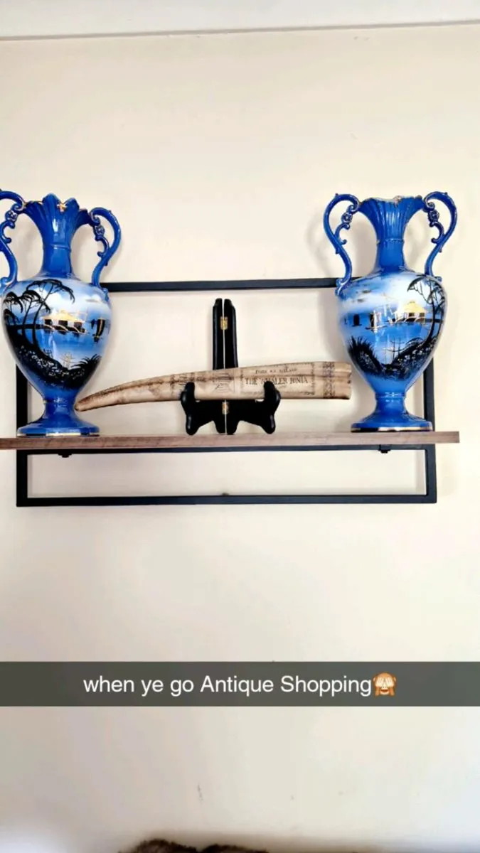 Pair hand painted late 1800's vases large