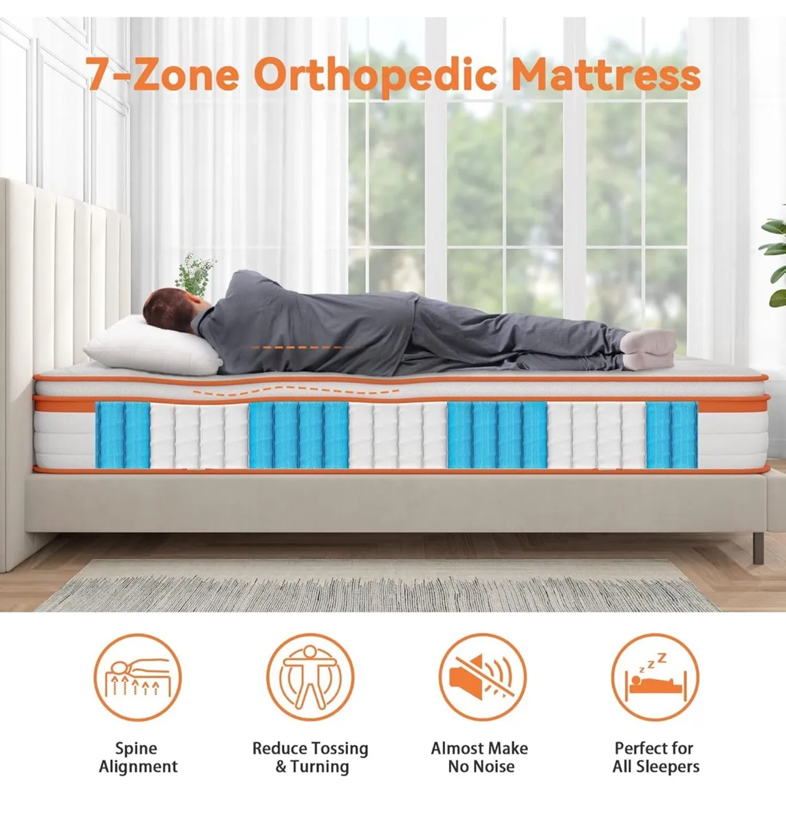 Small Double Mattress 4FT, 10 Inch Gel Memory Foam - Image 3