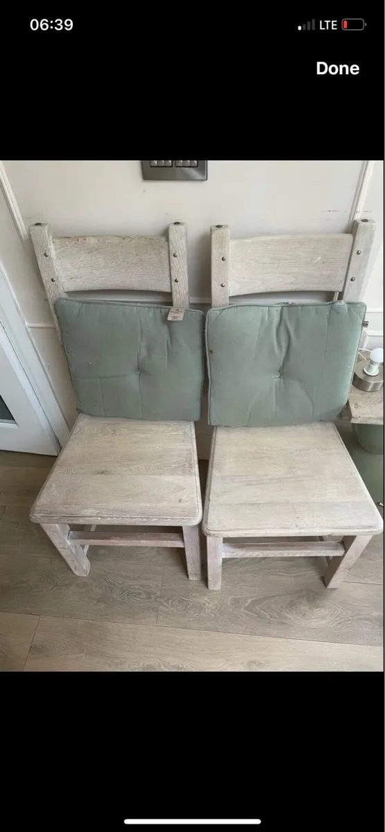 2 limed oak dining chairs - Image 2