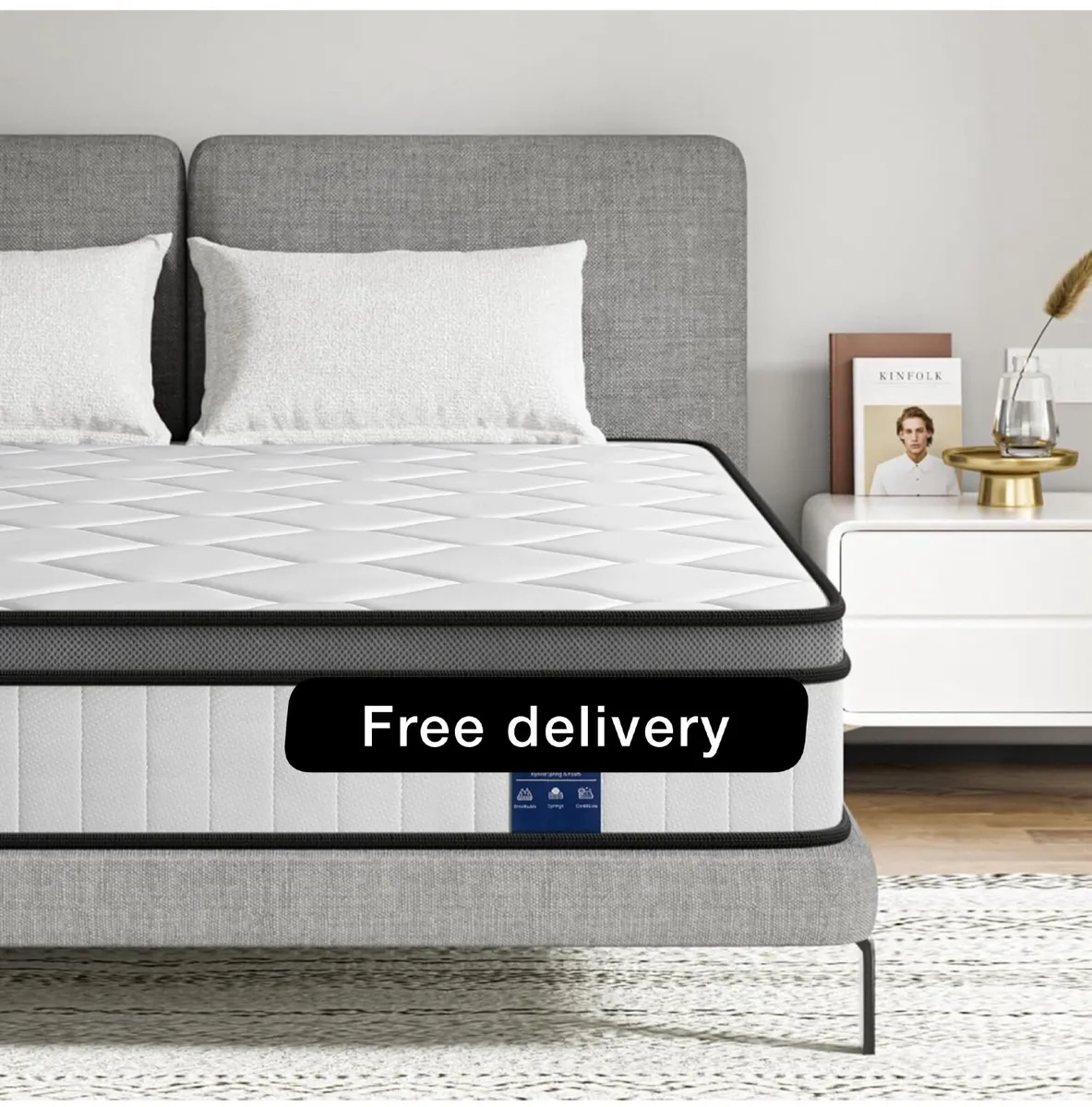 Small Double Mattress, 8.7 Inch Pocket Sprung Matt - Image 1