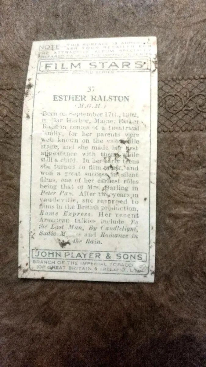 1934 Players show cards Film Stars - Image 4