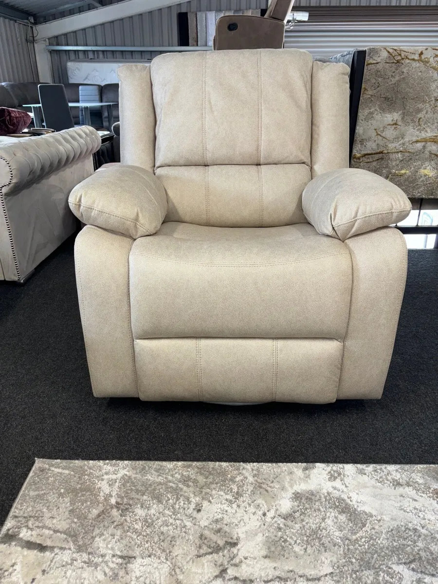 New 3+1+1 Cream Sofas Easy Clean Fabric - Image 2