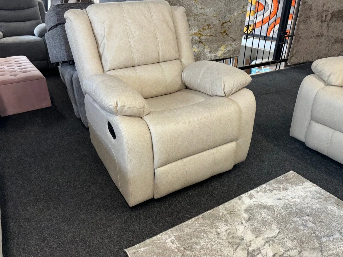 New 3+1+1 Cream Sofas Easy Clean Fabric - Image 3