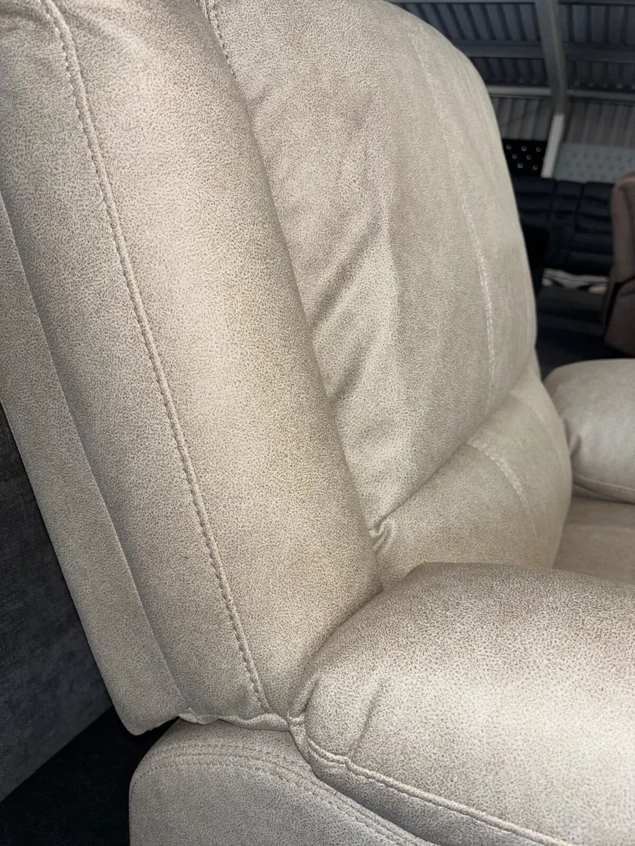New 3+1+1 Cream Sofas Easy Clean Fabric - Image 4