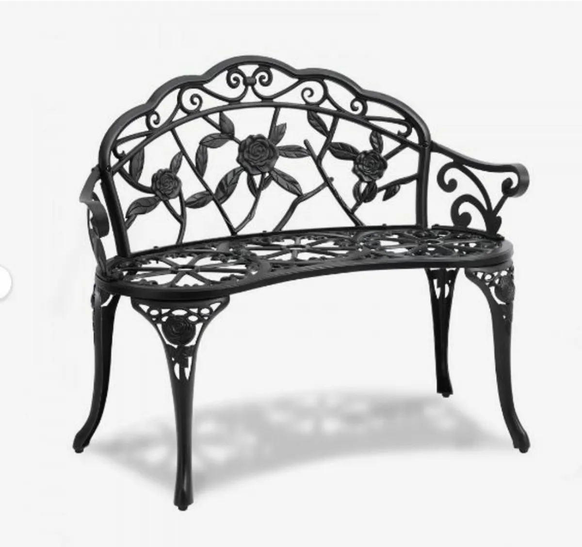 Outdoor Bench, 38.8 inches Metal Garden - Image 1