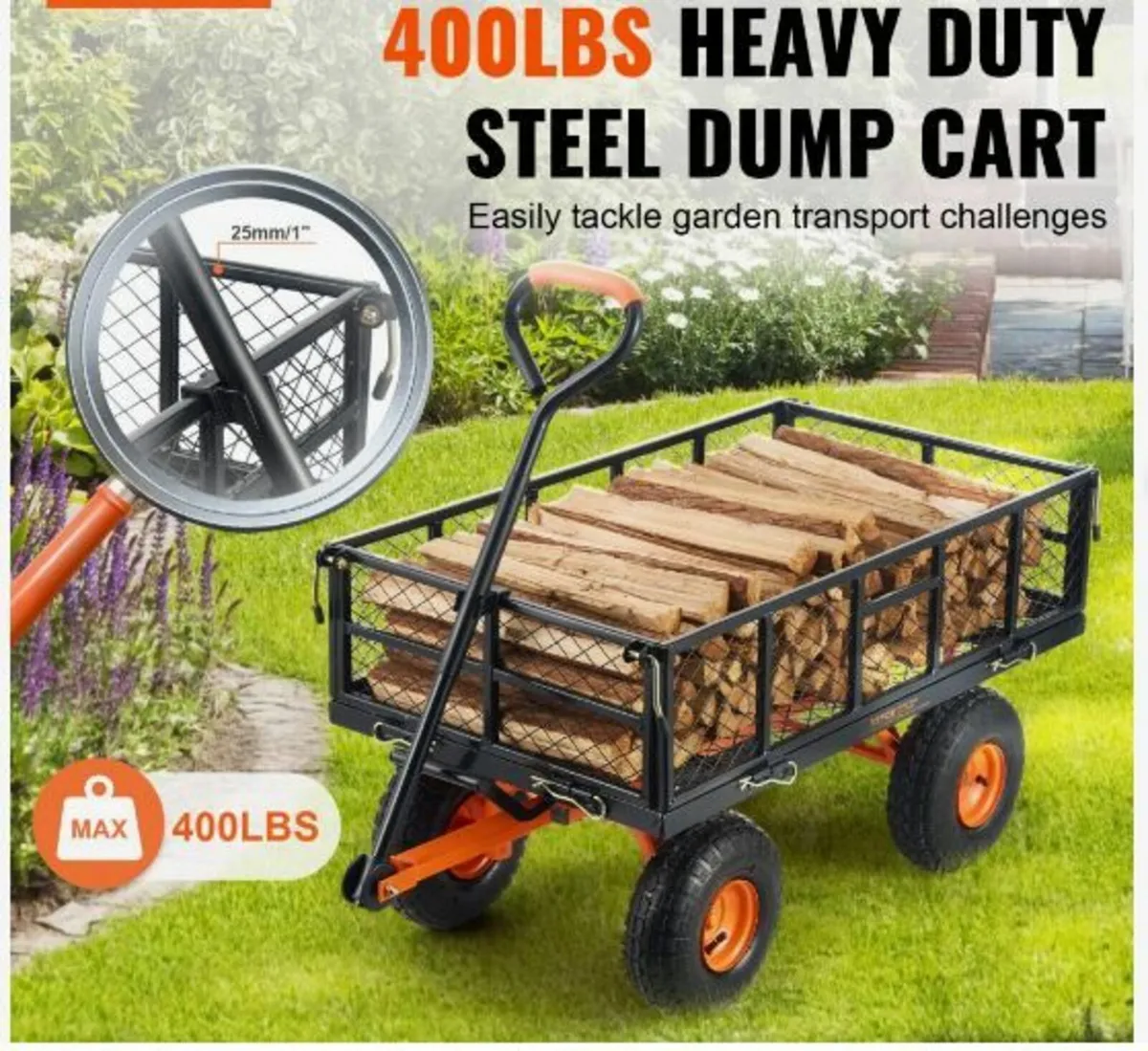 Garden Dump Cart Heavy-duty Metal - Image 2