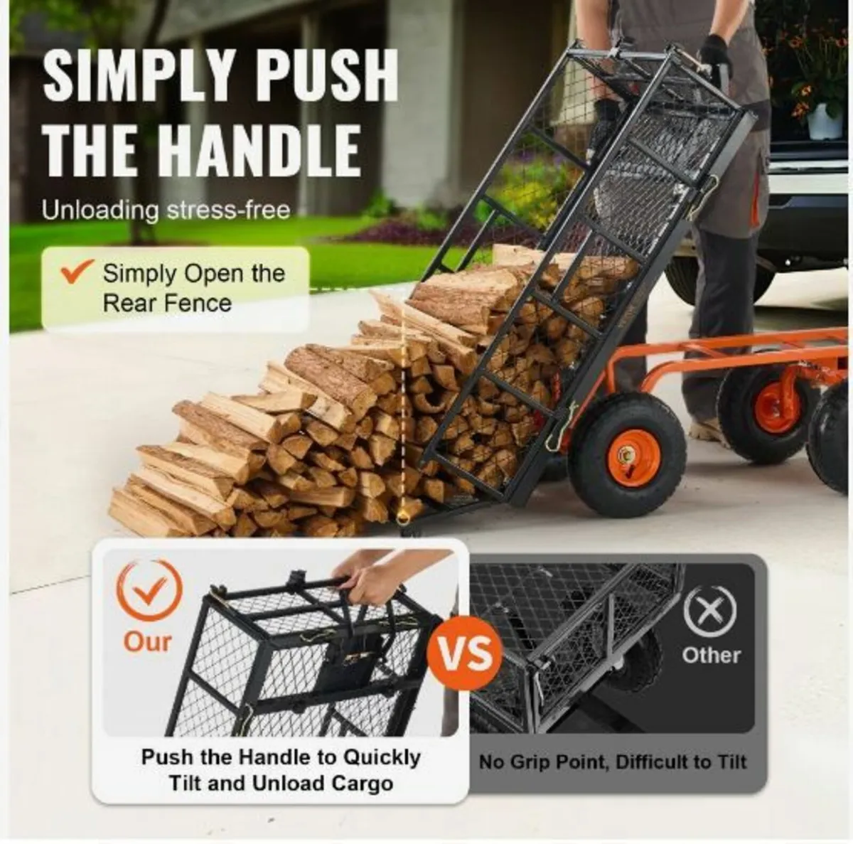 Garden Dump Cart Heavy-duty Metal - Image 3
