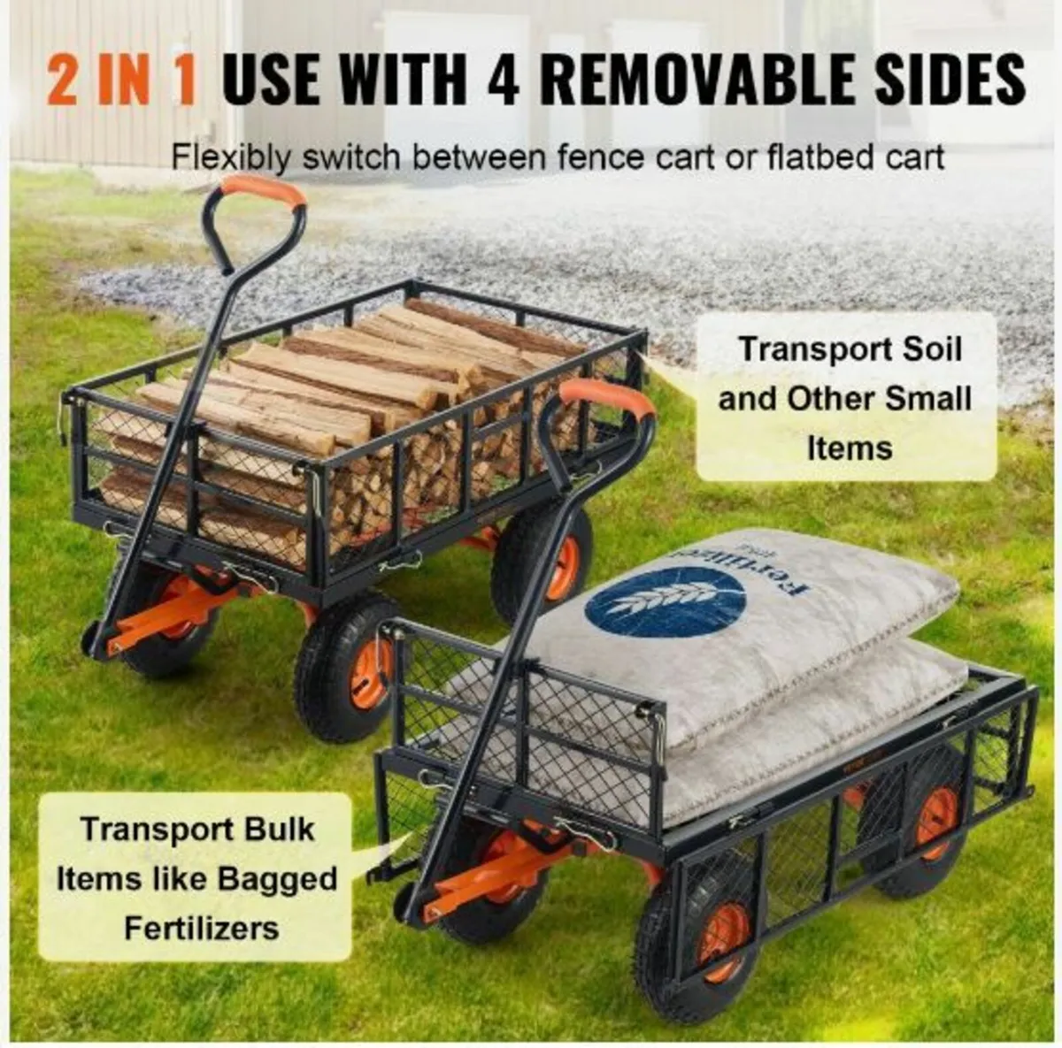 Garden Dump Cart Heavy-duty Metal - Image 4