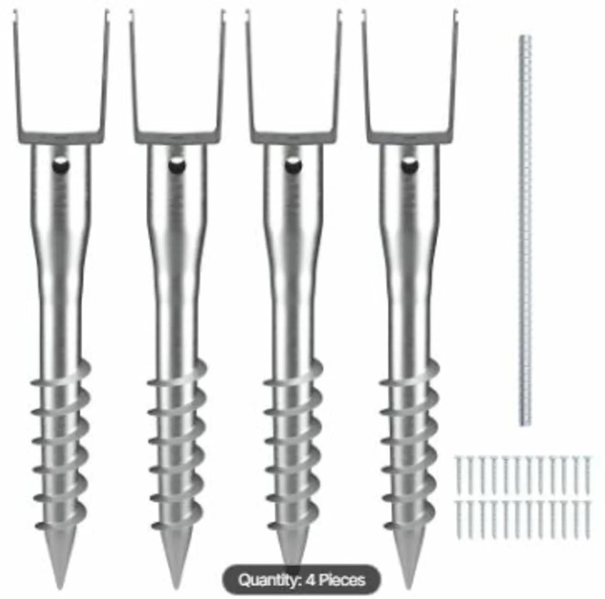 No Dig Ground Anchor, 4 Pack 3.94 x 2.76 x 27.56 - Image 1