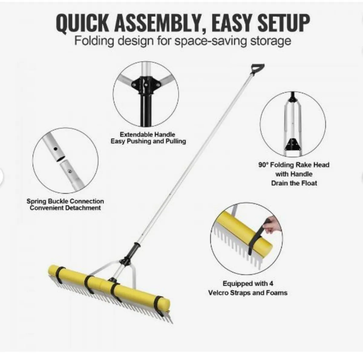 Landscape Rake, 915mm Head Aluminum - Image 4