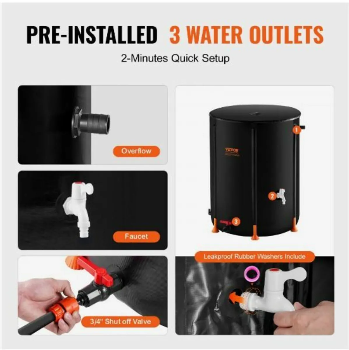 Collapsible Rain Barrel 100 Gal Rain Catcher - Image 4