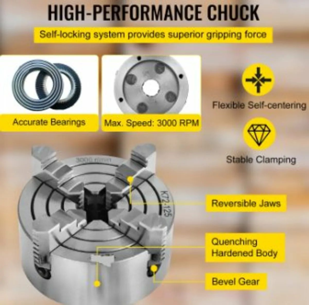 K72-125 5 Inch Lathe Chuck Independent - Image 4