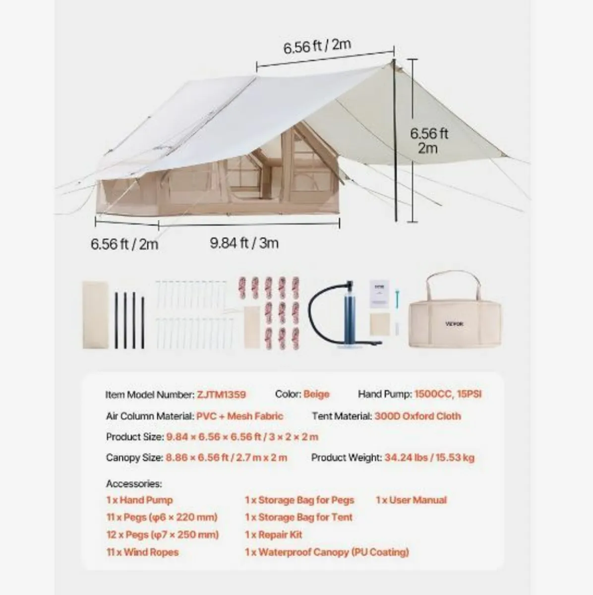 Inflatable Tent for Camping 3-5 Person - Image 3