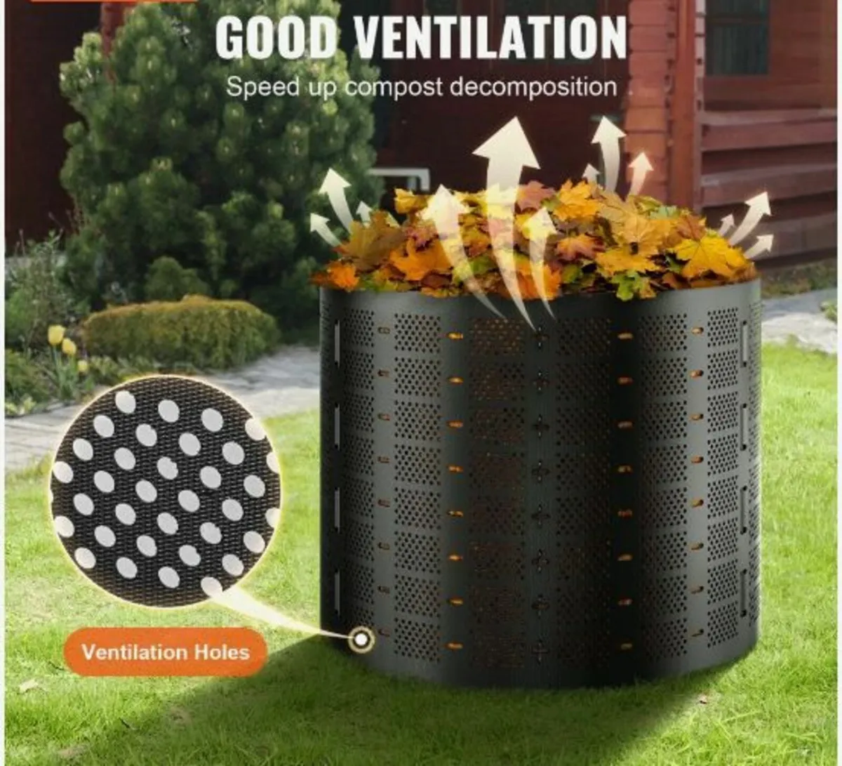 Compost Bin 832.8 L, Outdoor Expandable - Image 2