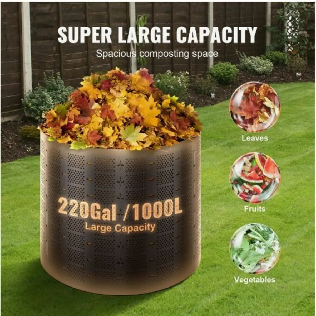 Compost Bin 832.8 L, Outdoor Expandable - Image 3