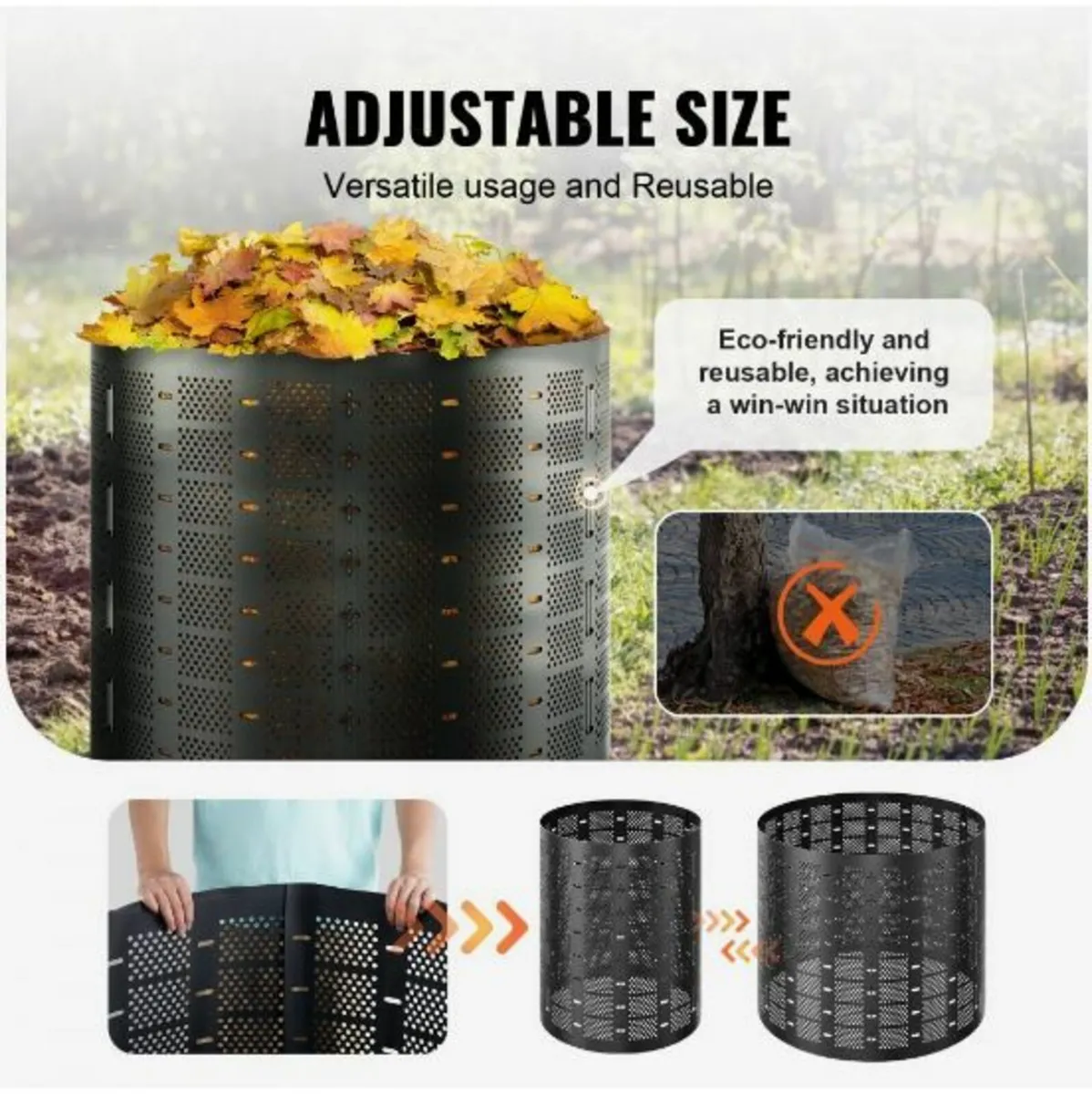 Compost Bin 832.8 L, Outdoor Expandable - Image 4
