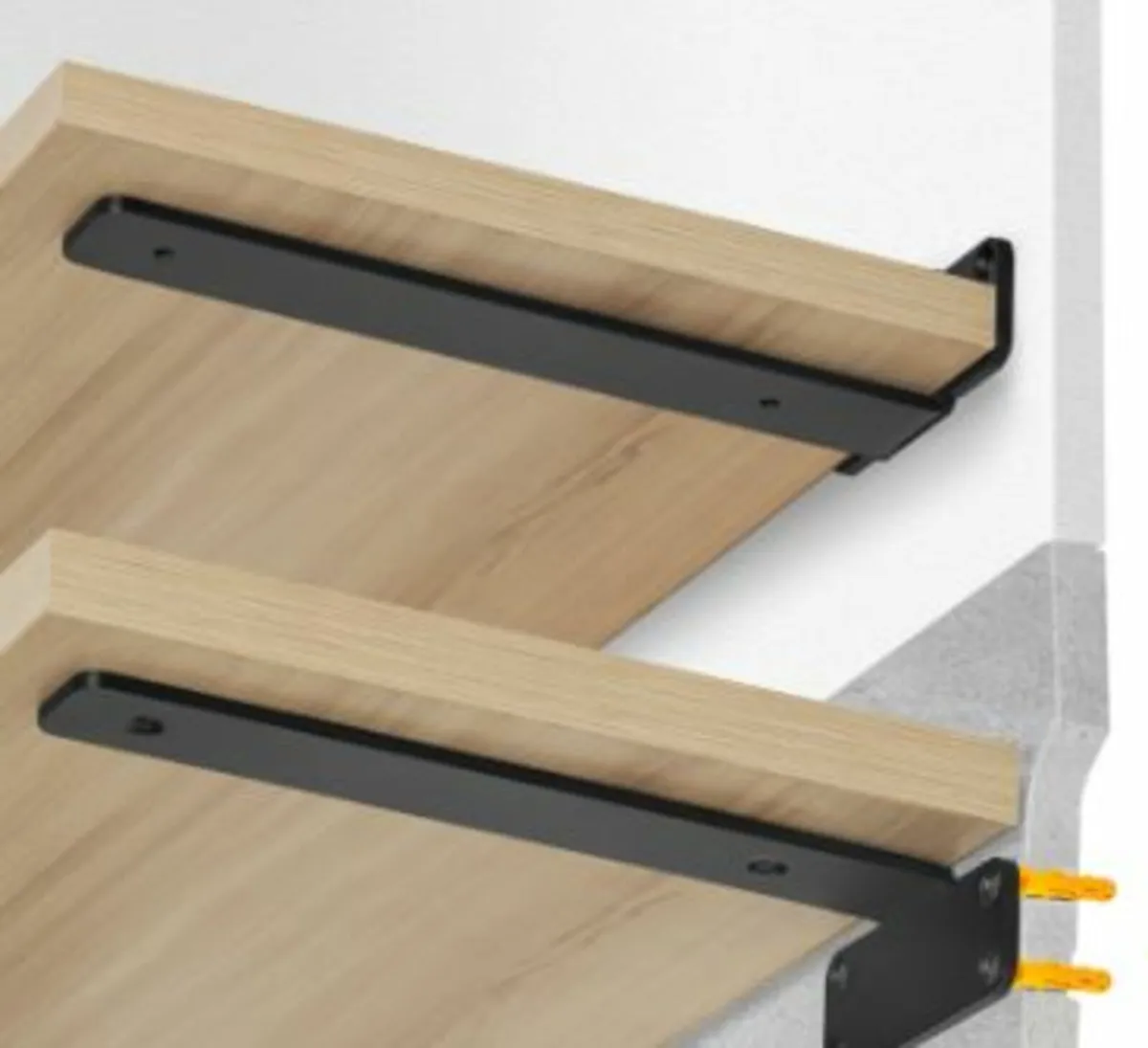 Shelf Bracket, 10”L x 4”W x 1.6”H, 6 Pcs Heavy - Image 1