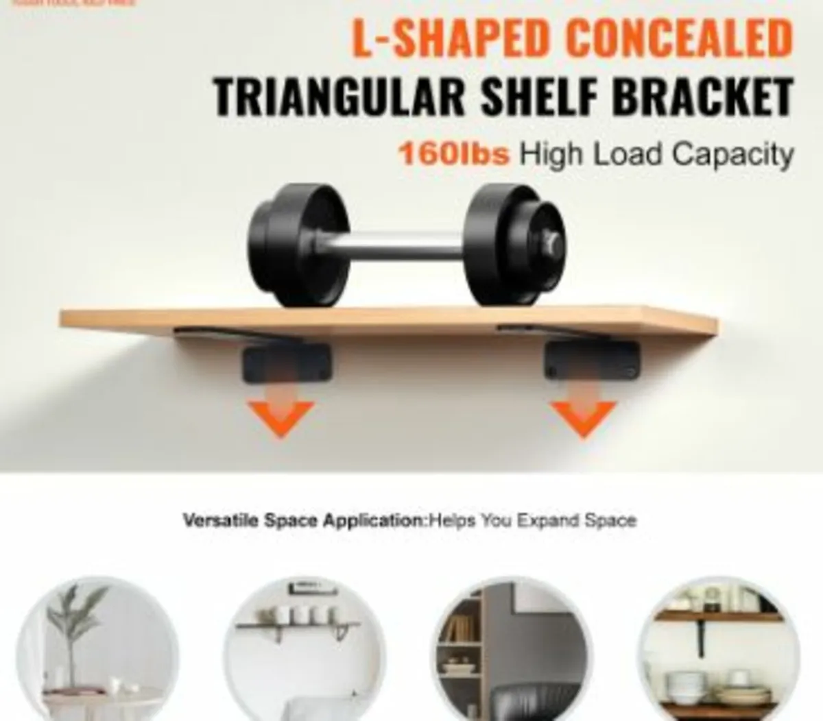 Shelf Bracket, 10”L x 4”W x 1.6”H, 6 Pcs Heavy - Image 2