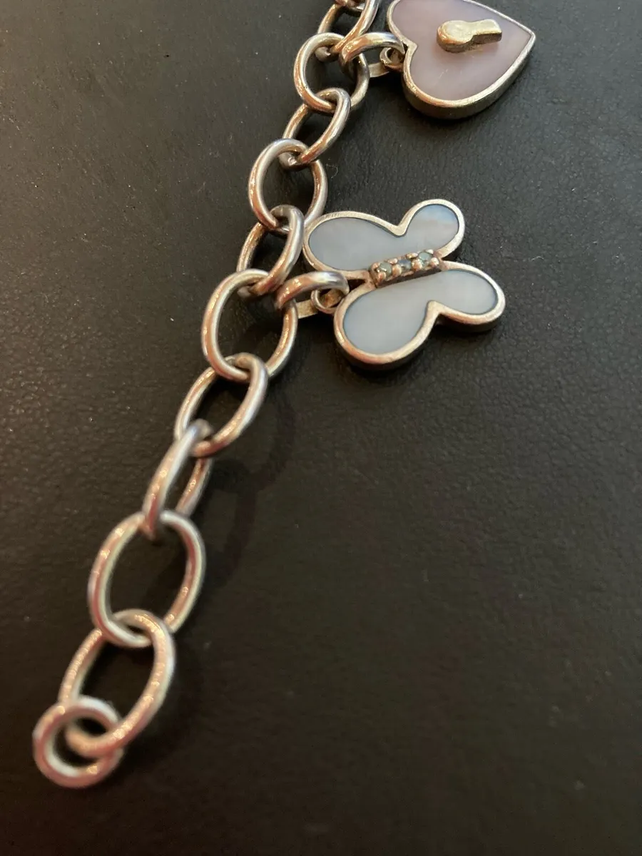 Enamel and silver charm bracelet - Image 2