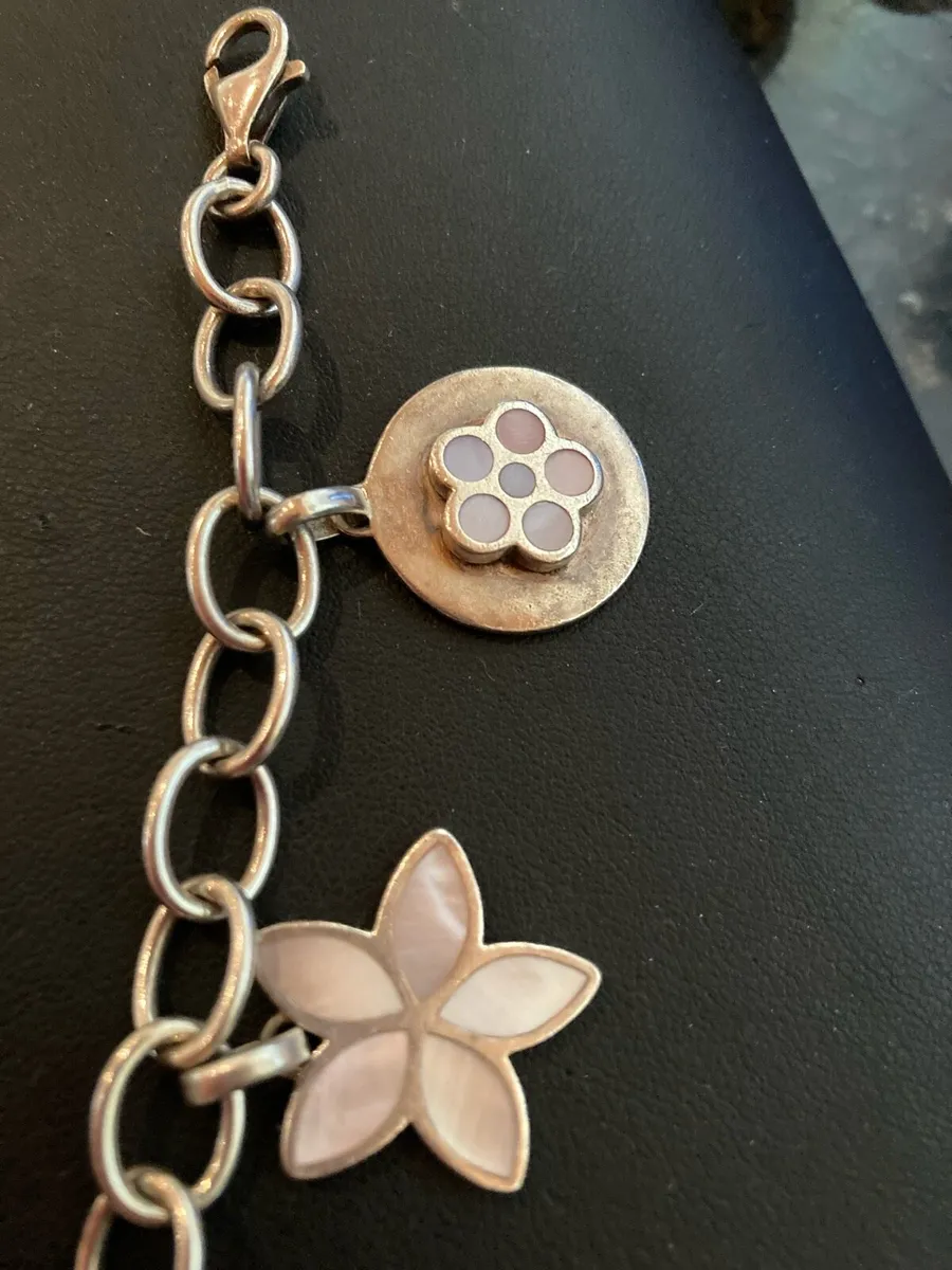 Enamel and silver charm bracelet - Image 3