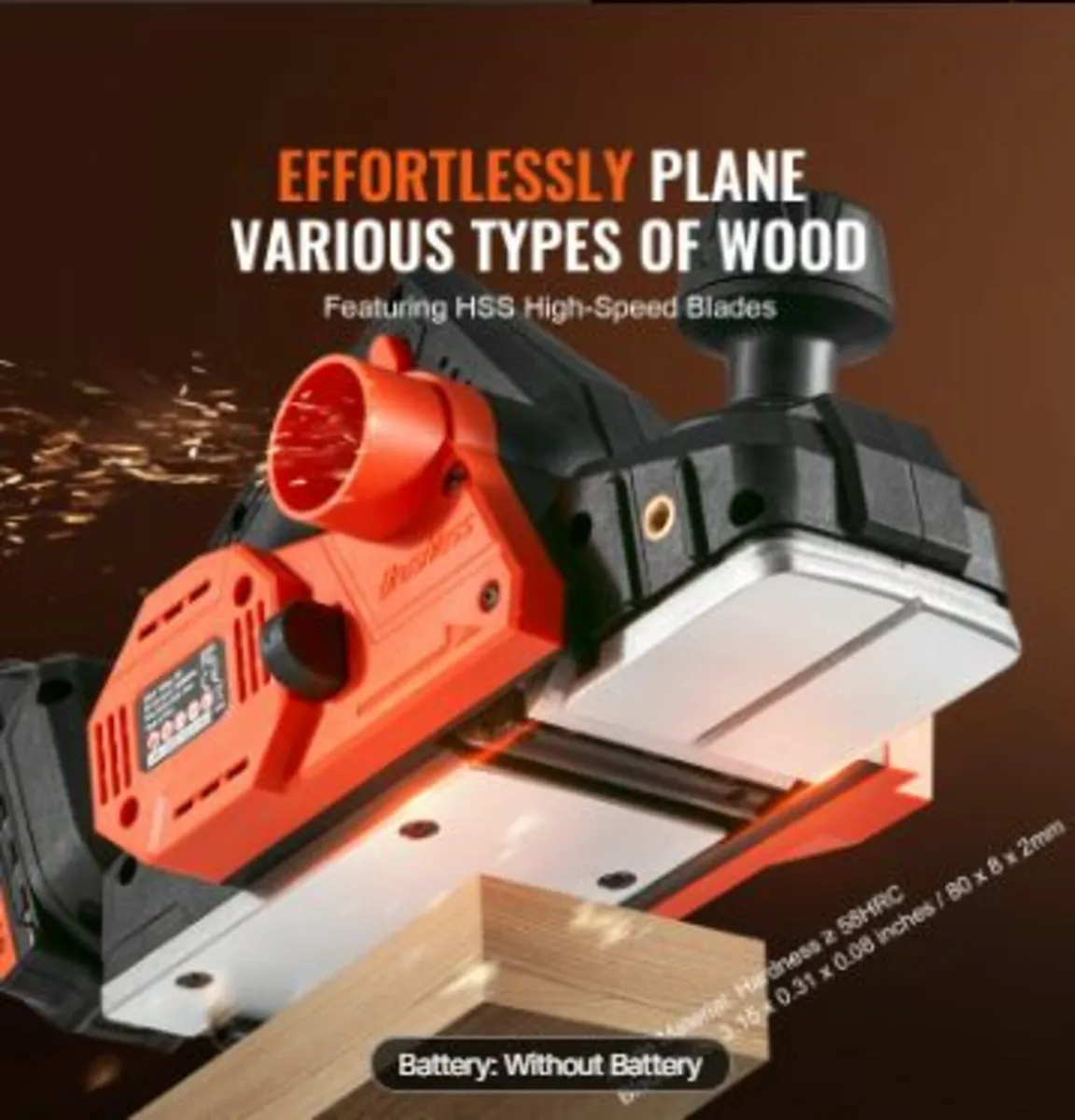 Cordless Electric Hand Planer, 3-1/4 - Image 4