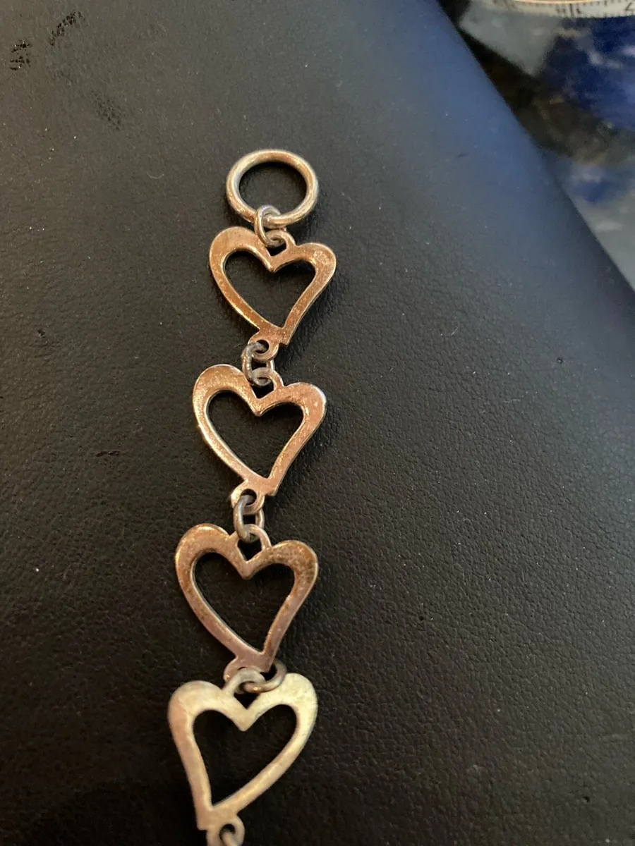 Sterling silver heart link bracelet - Image 3