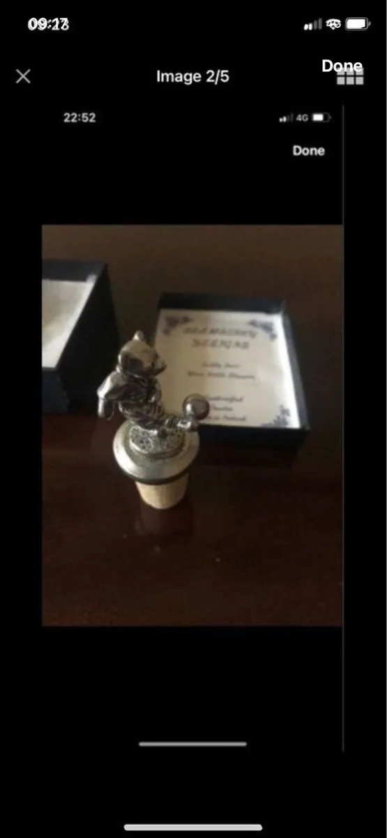 Vintage Pewter Bottle Stopper - Image 1