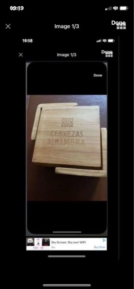 Cervezas Alhambra Timber Coaster Set - Image 1