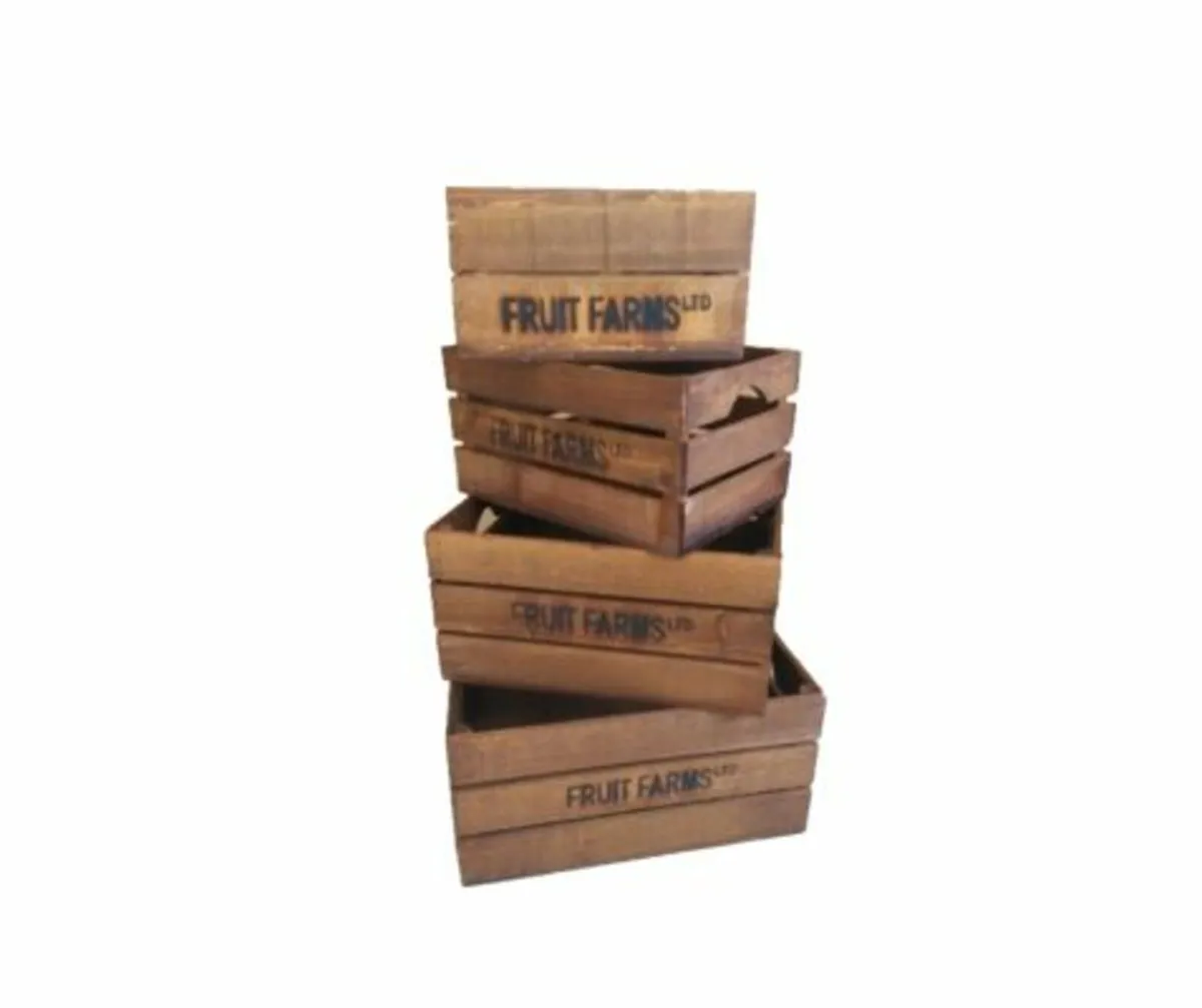 Brown wooden fruit crates