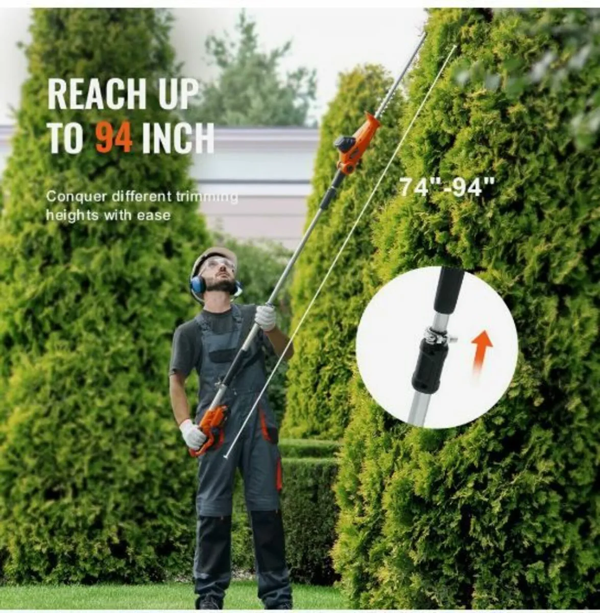 20V Cordless Hedge Trimmer Telescoping Pole - Image 3