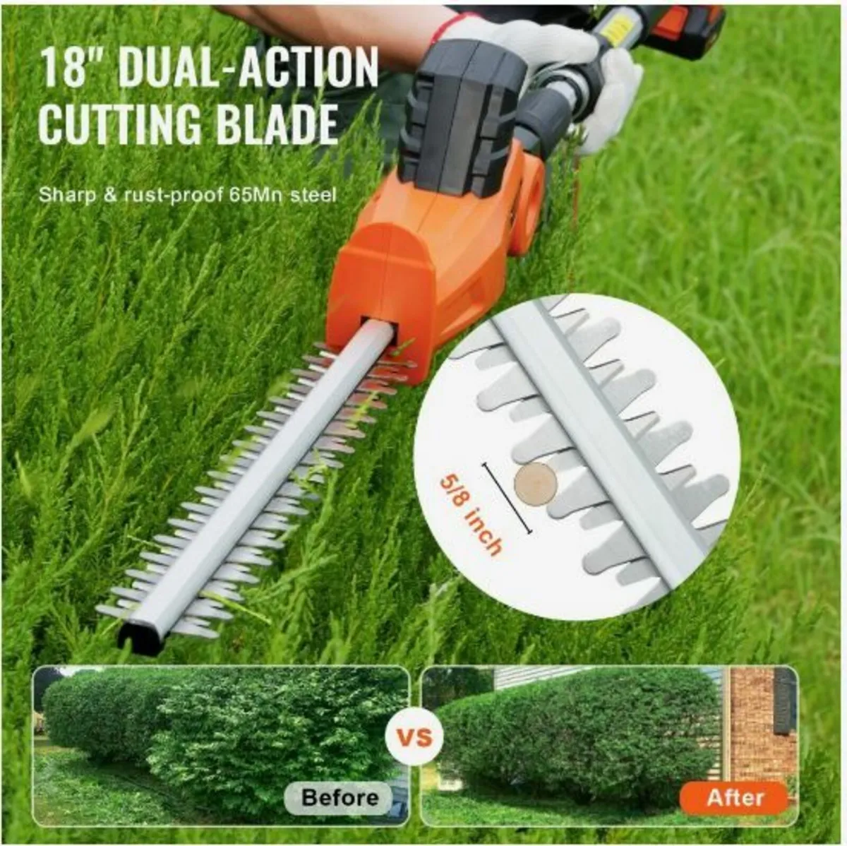 20V Cordless Hedge Trimmer Telescoping Pole - Image 4