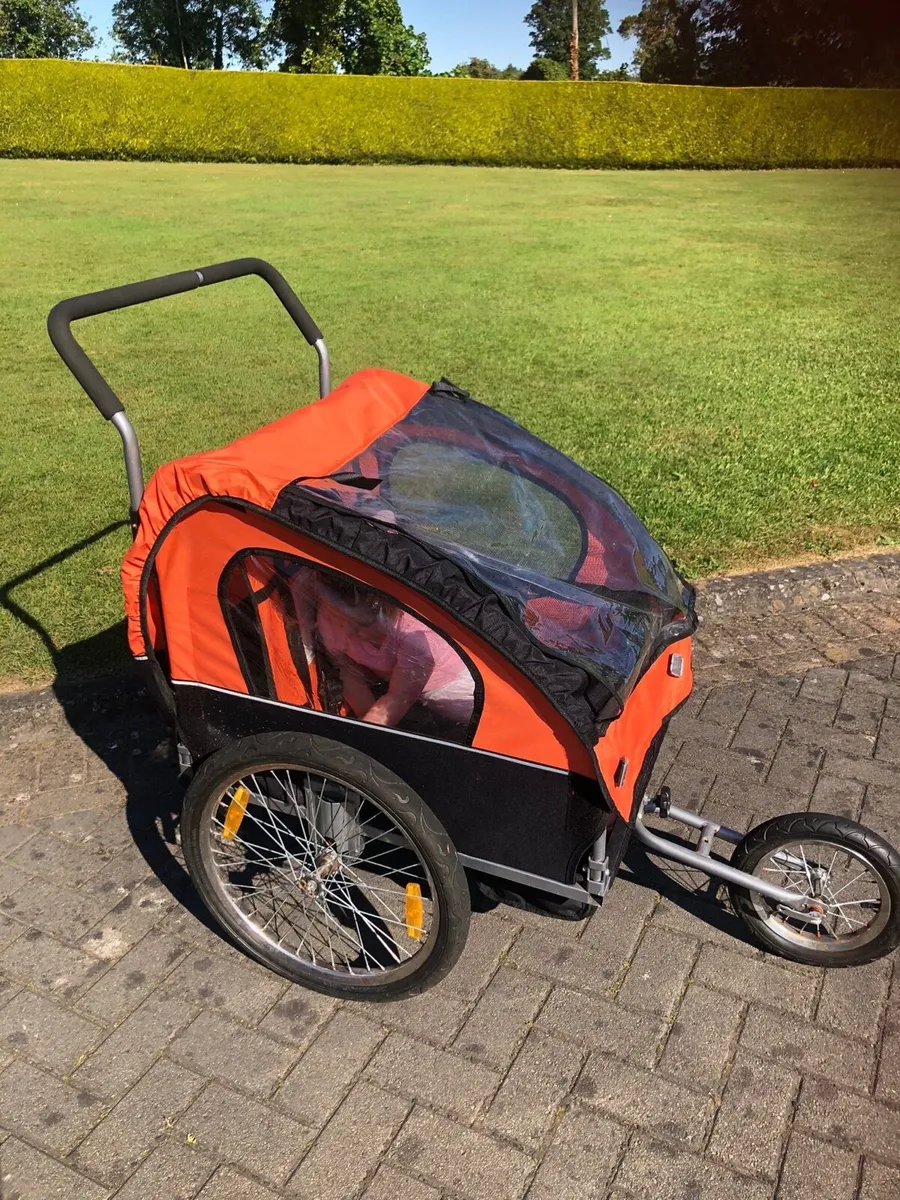2 in 1 bike trailer buggy stroller kids - Image 1