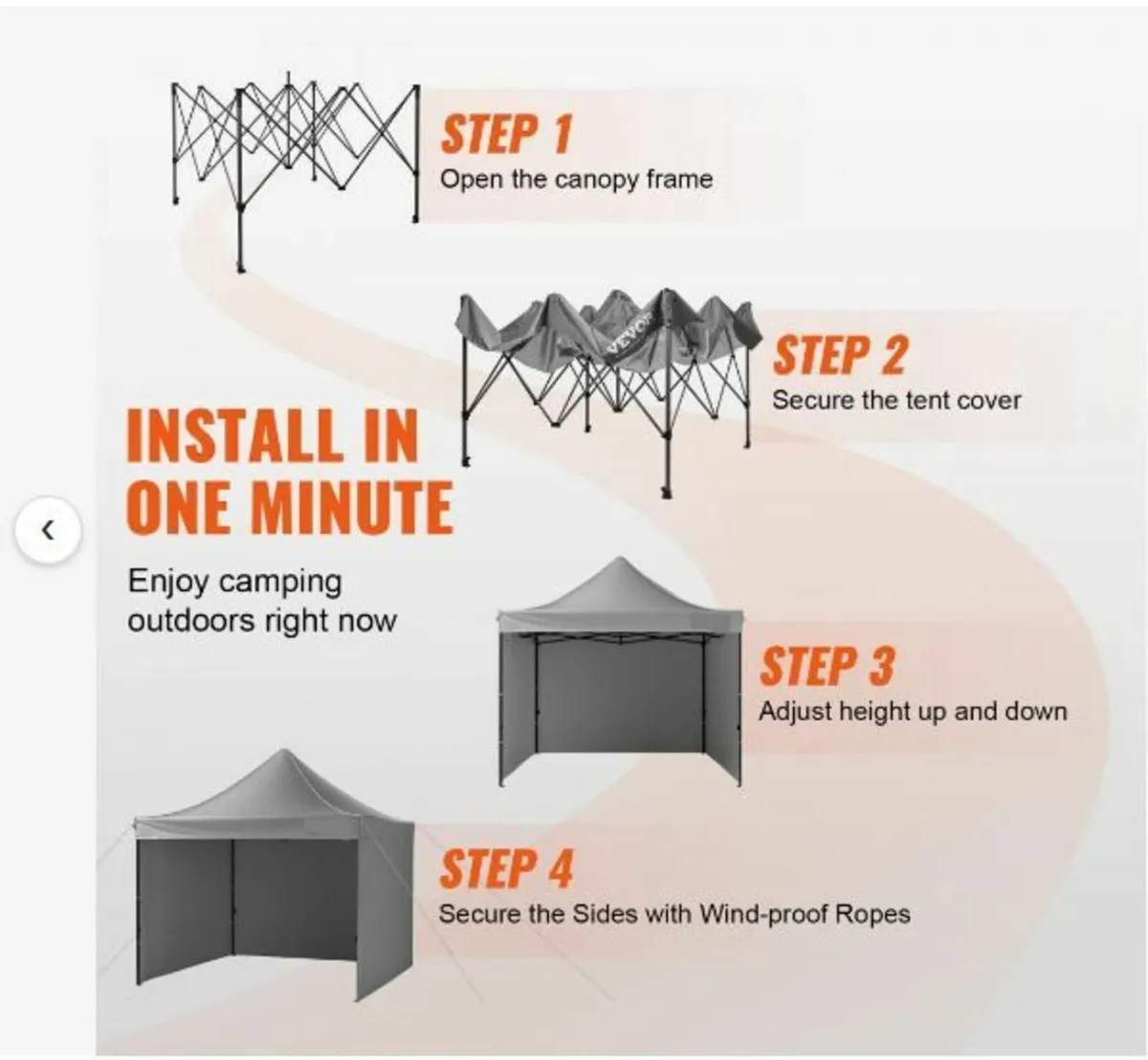 Pop Up Canopy Tent Outdoor Gazebo - Image 3